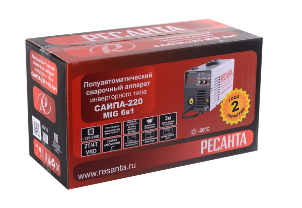 Изображение товара Полуавтомат сварочный Ресанта САИПА-220 MIG/MAG (65/10)
