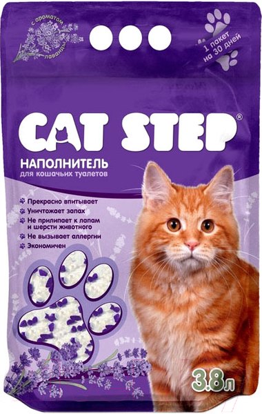 Изображение товара Наполнитель для туалета Cat Step Лаванда / 20363009 (3.8л/1.6кг)
