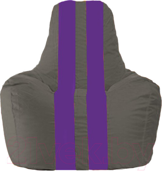 Изображение товара Бескаркасное кресло Flagman Спортинг С1.1-370 (тёмно-серый/фиолетовые полоски)