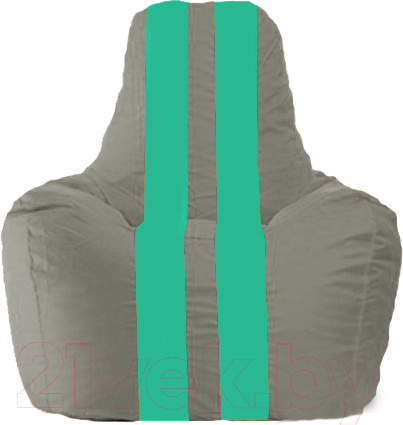 Изображение товара Бескаркасное кресло Flagman Спортинг С1.1-359 (тёмно-серый/бирюзовые полоски)