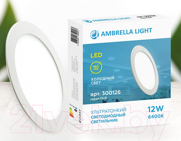 Изображение товара Точечный светильник Ambrella Даунлайт DLR 12W 6400K 185-250V
