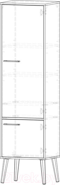 Изображение товара Шкаф-пенал ФорестДекоГрупп Сканди / ГН 028-01 (дуб крафт/белый)