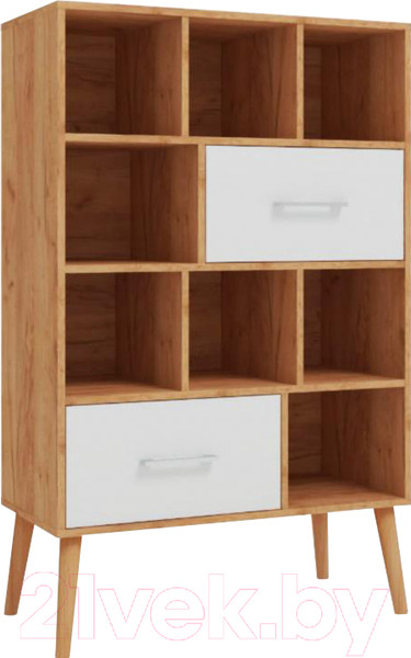 Изображение товара Стеллаж ФорестДекоГрупп Сканди / ГН 028-05 (дуб крафт/белый)