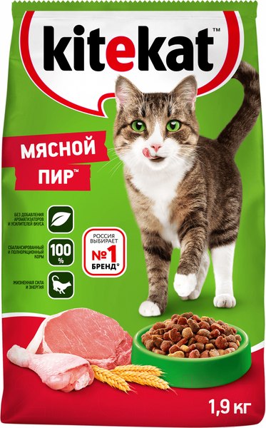 Сухой корм для кошек Kitekat Мясной пир (1.9кг)