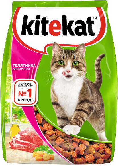 Изображение товара Сухой корм для кошек Kitekat Телятинка аппетитная (350г)