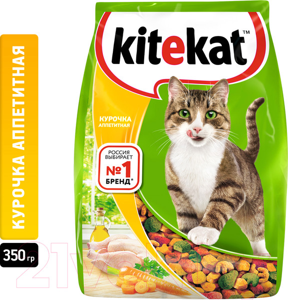Изображение товара Сухой корм для кошек Kitekat Аппетитная курочка (350г)