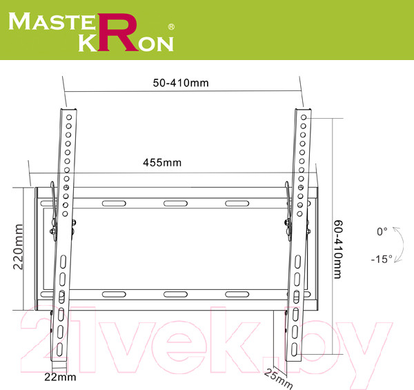 Изображение товара Кронштейн для телевизора MasterKron PLN07-44T (черный)