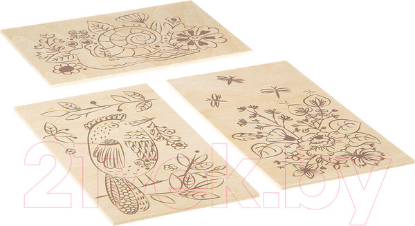 Изображение товара Набор досок для выжигания Bondibon Основы для выжигания. Цветущий сад / ВВ2064