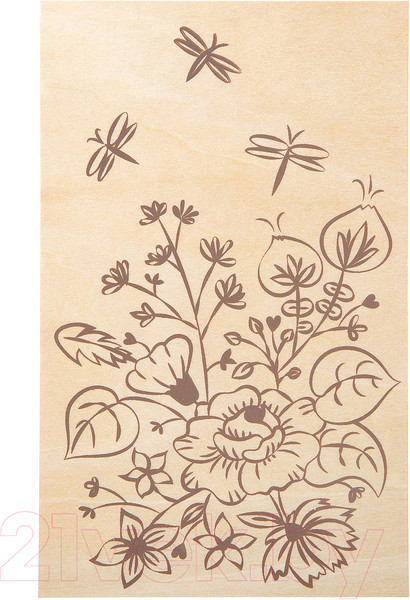 Изображение товара Набор досок для выжигания Bondibon Основы для выжигания. Цветущий сад / ВВ2064