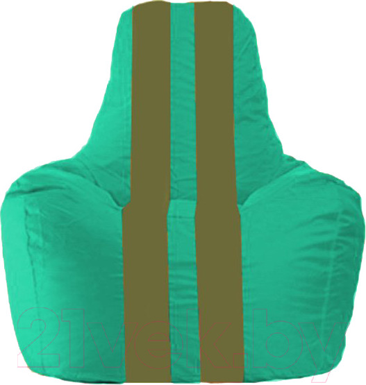 Изображение товара Бескаркасное кресло Flagman Спортинг С1.1-297 (бирюзовый/оливковые полоски)