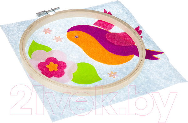 Изображение товара Набор для творчества Bondibon Аппликация из фетра на пяльцах. Птичка-невеличка / ВВ2697