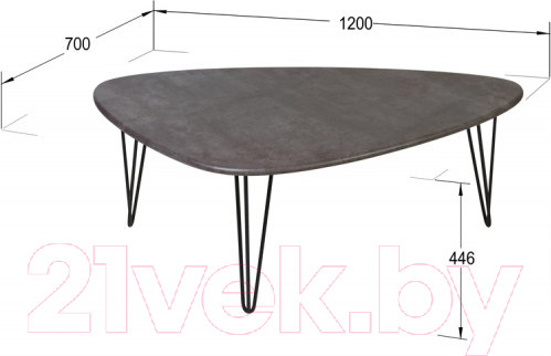 Изображение товара Журнальный столик Калифорния мебель Престон (серый бетон)