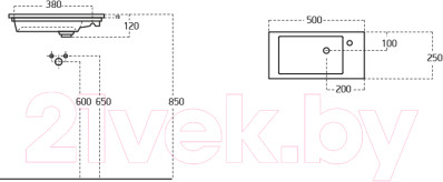 Изображение товара Тумба с умывальником Гамма 22оФ8-У 50