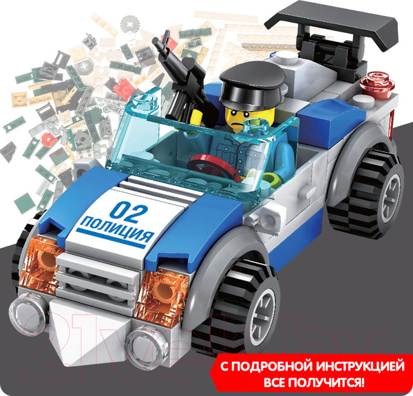 Изображение товара Конструктор Bondibon Полицейский патруль. Машина / ВВ3640