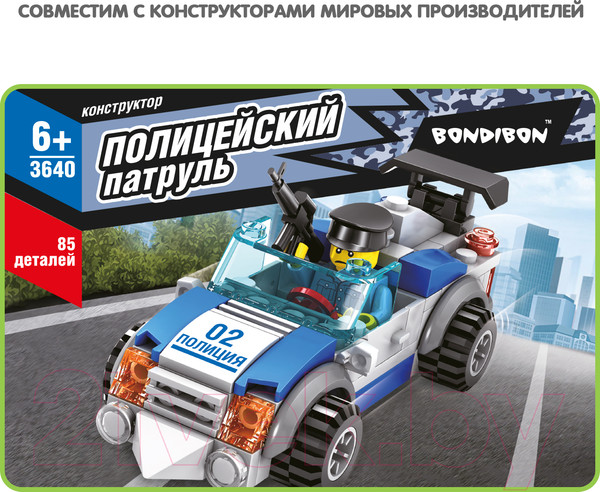 Изображение товара Конструктор Bondibon Полицейский патруль. Машина / ВВ3640