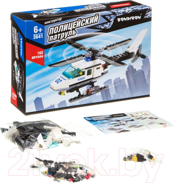Изображение товара Конструктор Bondibon Полицейский патруль. Вертолет / ВВ3641