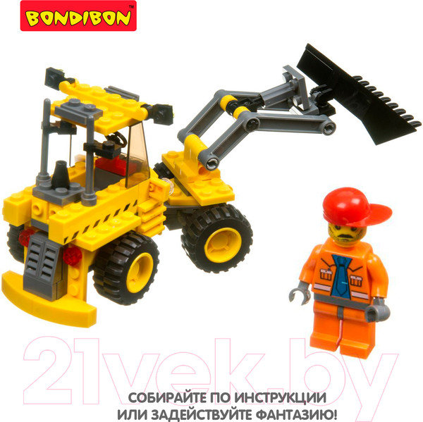 Изображение товара Конструктор Bondibon Стройка. Экскаватор / ВВ3647