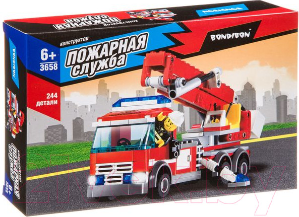 Изображение товара Конструктор Bondibon Пожарная Служба. Пожарная машина / ВВ3658