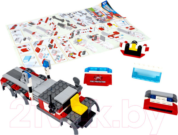 Изображение товара Конструктор Bondibon Пожарная Служба. Пожарная машина / ВВ3658