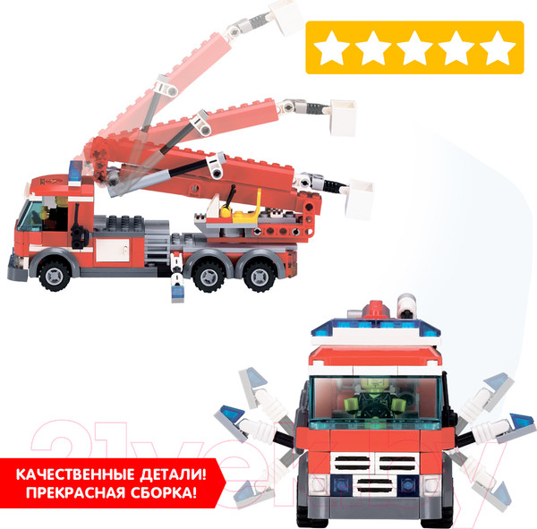 Изображение товара Конструктор Bondibon Пожарная Служба. Пожарная машина / ВВ3658