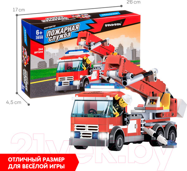 Изображение товара Конструктор Bondibon Пожарная Служба. Пожарная машина / ВВ3658