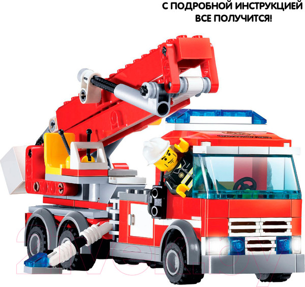 Изображение товара Конструктор Bondibon Пожарная Служба. Пожарная машина / ВВ3658