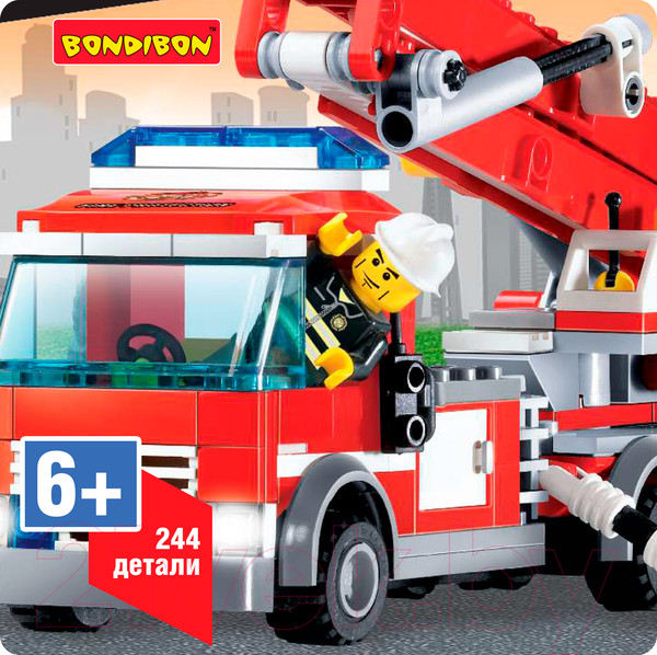 Изображение товара Конструктор Bondibon Пожарная Служба. Пожарная машина / ВВ3658