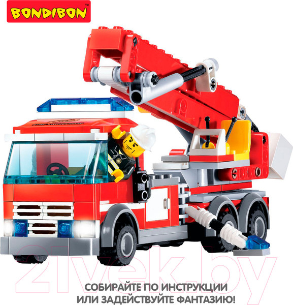 Изображение товара Конструктор Bondibon Пожарная Служба. Пожарная машина / ВВ3658
