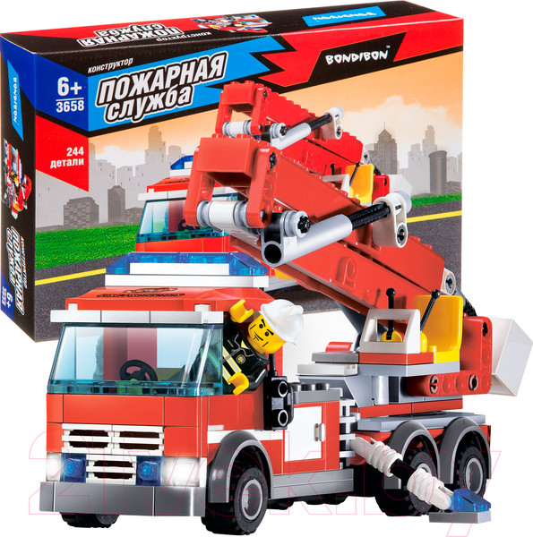 Изображение товара Конструктор Bondibon Пожарная Служба. Пожарная машина / ВВ3658
