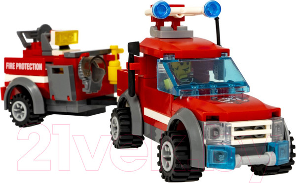 Изображение товара Конструктор Bondibon Пожарная служба. Машина с прицепом / ВВ3660