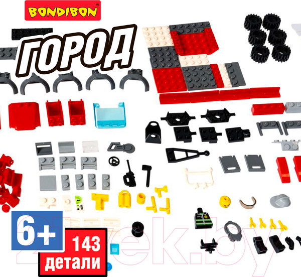 Изображение товара Конструктор Bondibon Пожарная служба. Машина с прицепом / ВВ3660