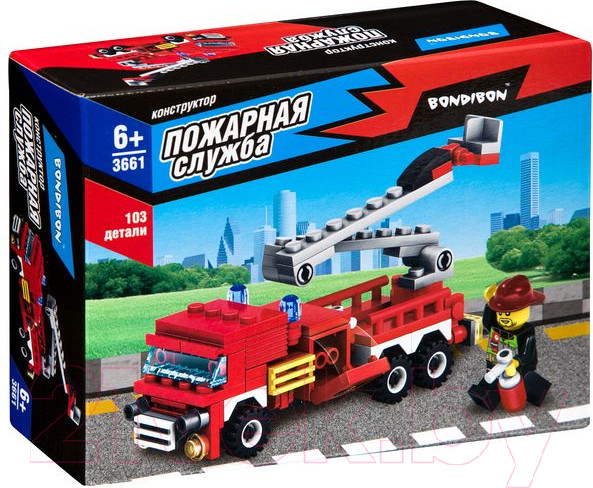 Изображение товара Конструктор Bondibon Пожарная служба. Пожарная машина / ВВ3661