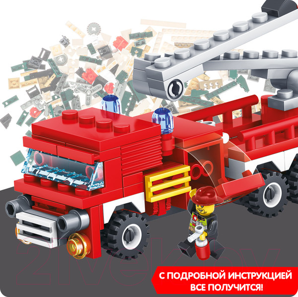 Изображение товара Конструктор Bondibon Пожарная служба. Пожарная машина / ВВ3661