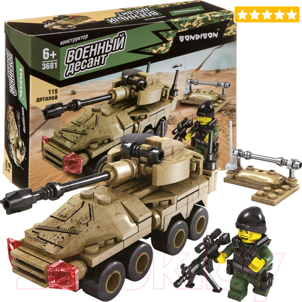 Изображение товара Конструктор Bondibon Военный Десант. Танк / ВВ3681