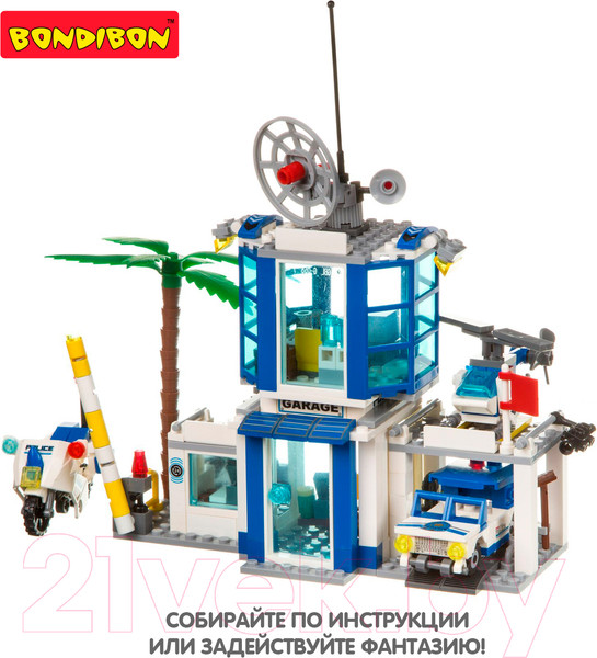 Изображение товара Конструктор Bondibon Полицейский патруль. Полицейский участок / ВВ4045