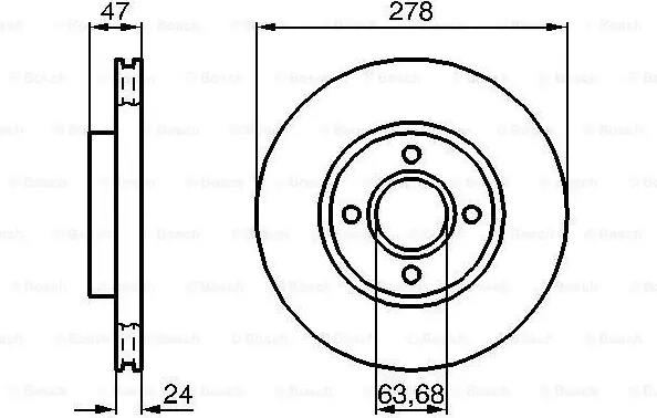 Изображение товара Тормозной диск Bosch 0986478427