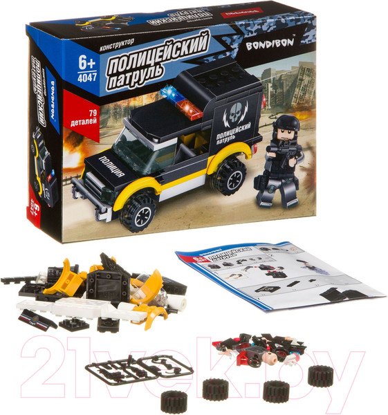 Изображение товара Конструктор Bondibon Полицейский патруль. Машина / ВВ4047