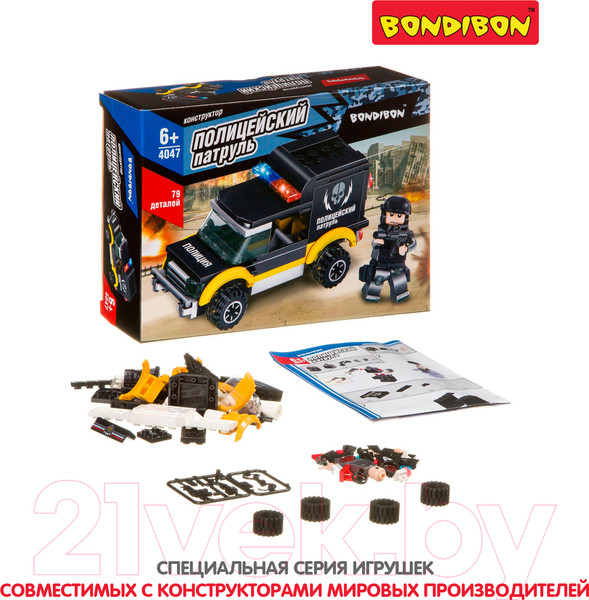 Изображение товара Конструктор Bondibon Полицейский патруль. Машина / ВВ4047
