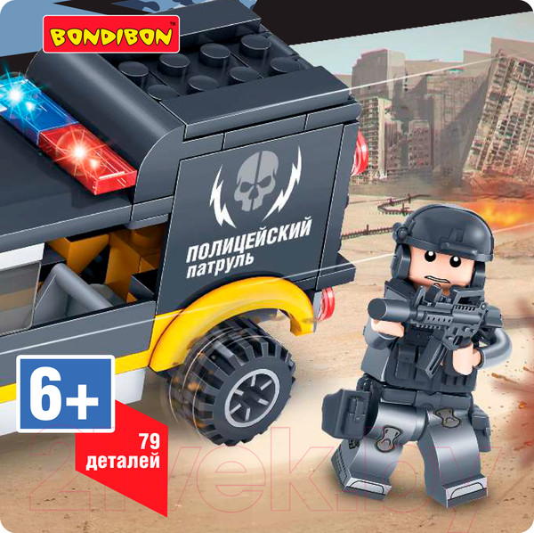 Изображение товара Конструктор Bondibon Полицейский патруль. Машина / ВВ4047
