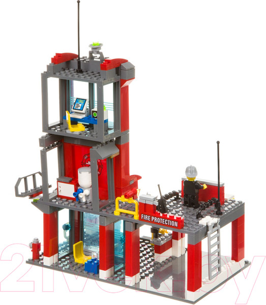 Изображение товара Конструктор Bondibon Пожарная служба. Пожарная станция / ВВ4048