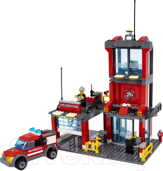 Изображение товара Конструктор Bondibon Пожарная служба. Пожарная станция / ВВ4048