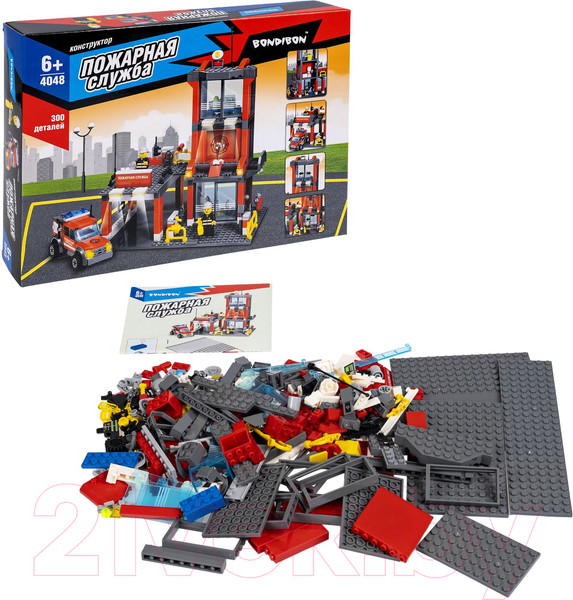 Изображение товара Конструктор Bondibon Пожарная служба. Пожарная станция / ВВ4048