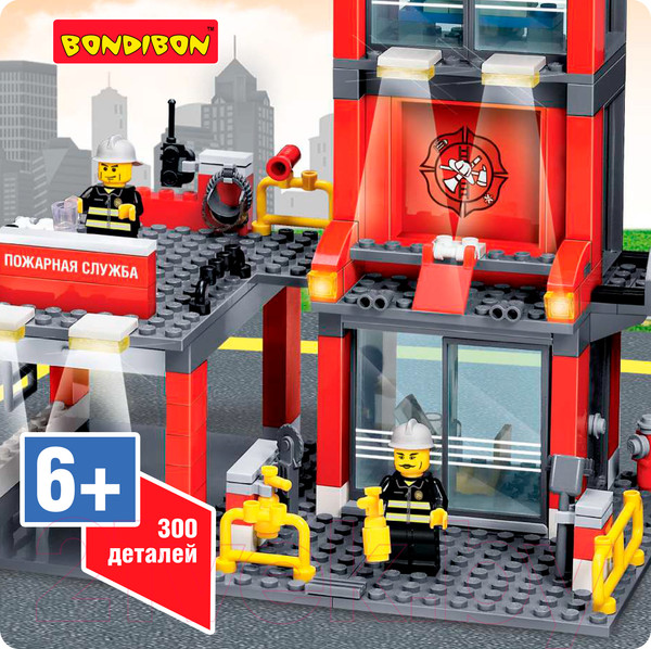 Изображение товара Конструктор Bondibon Пожарная служба. Пожарная станция / ВВ4048
