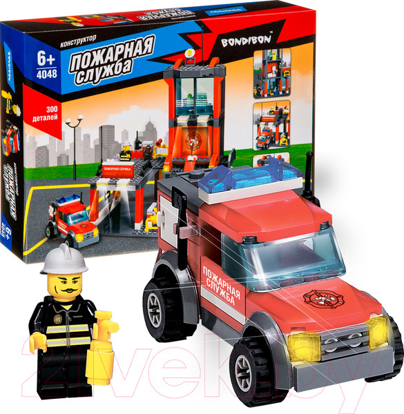 Изображение товара Конструктор Bondibon Пожарная служба. Пожарная станция / ВВ4048