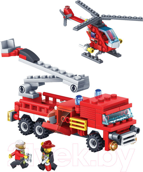 Изображение товара Конструктор Bondibon Пожарная служба. Вертолет, машина / ВВ4050
