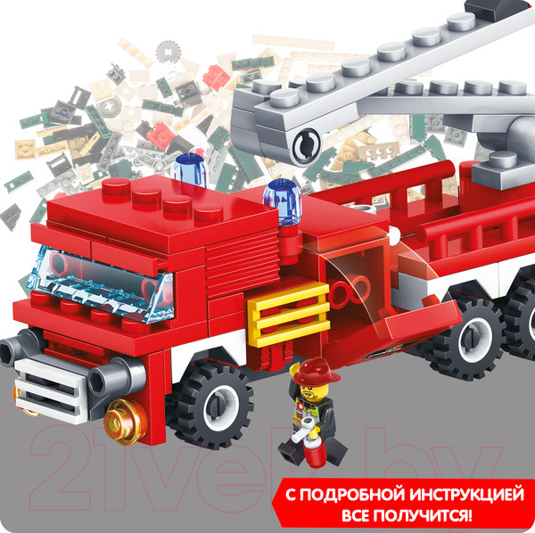 Изображение товара Конструктор Bondibon Пожарная служба. Вертолет, машина / ВВ4050