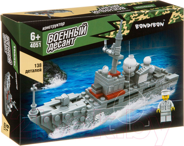 Изображение товара Конструктор Bondibon Военный десант. Корабль / ВВ4051