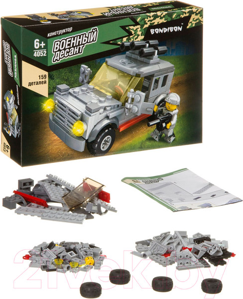 Изображение товара Конструктор Bondibon Военный десант. Машина / ВВ4052