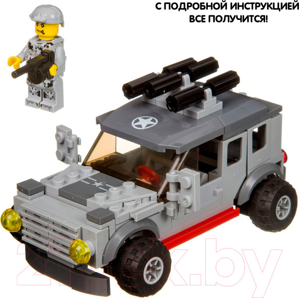 Изображение товара Конструктор Bondibon Военный десант. Машина / ВВ4052