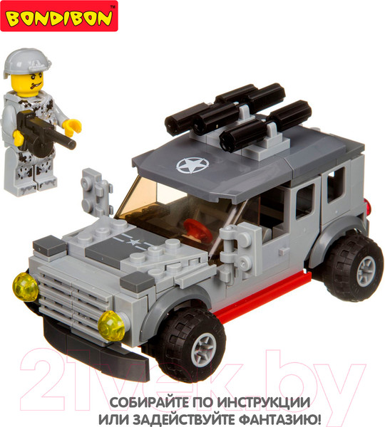 Изображение товара Конструктор Bondibon Военный десант. Машина / ВВ4052